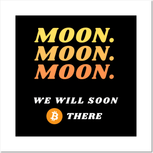 Bitcoin to the moon Posters and Art